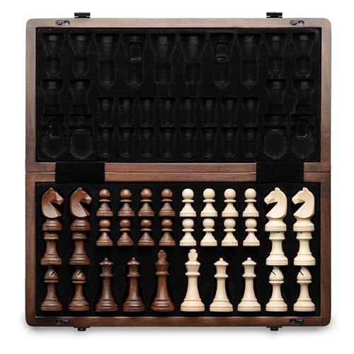 Schachspiel A&A 38 cm mit Magnetischen Schachfiguren aus Holz