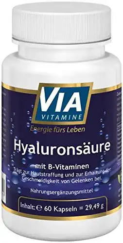 Hochdosierte Vitamine und Hyaluronsäure in veganen Kapseln