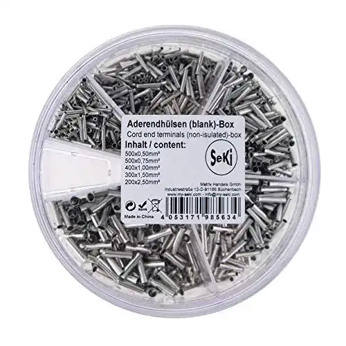 Aderendhülsen Sortiment SeKi unisoliert 0,5-2,5 mm² in Streudose