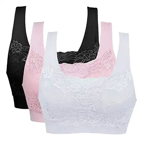 BH Vertvie Frauen Stretch Ohne Bügel Push-Up Yoga Sport-BH