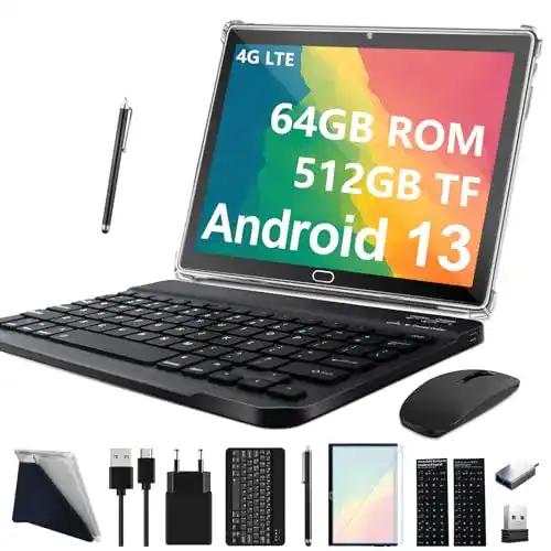 Feonal 2025 Tablet 10 Zoll mit Tastatur für Android