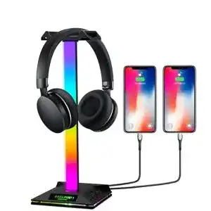 Kopfhörerständer mit RGB LED und USB-Anschlüssen für Gaming