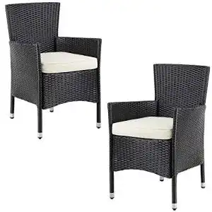 Stapelstühle aus Polyrattan im 2er Set für Garten und Balkon