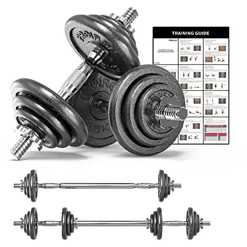 PROIRON Hantelset aus Gusseisen, verstellbar von 5 bis 20 kg