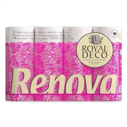 Toilettenpapier 4-lagig von Renova in Weiß mit Dekor und Duft