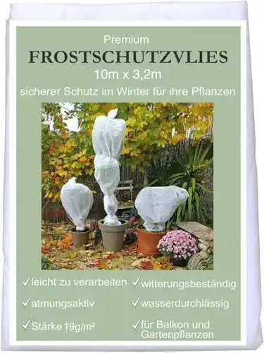 Frostschutzvlies Kronly 10 x 3,2 m – Atmungsaktives Schutzvlies für Pflanzen