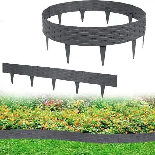 Beetumrandung YRHome 10m Rasenkante Beeteinfassung für den Garten