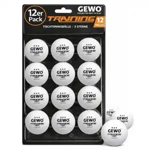 GEWO Tischtennisbälle Training 40+, 3 Sterne aus ABS Plastik, 12 Stück