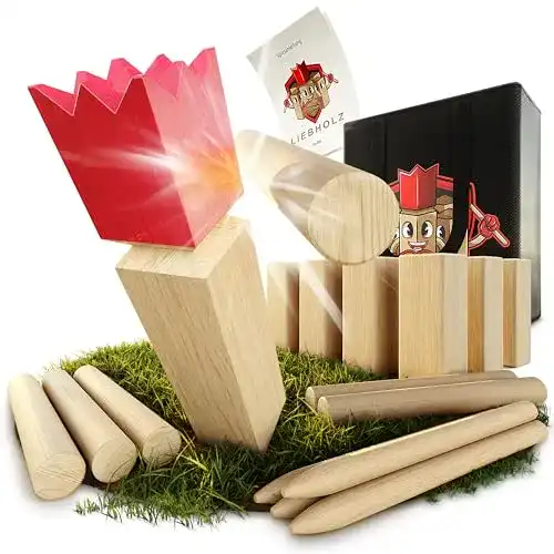 Kubb Liebholz Premium Wikinger Wurfspiel aus FSC Gummibaumholz