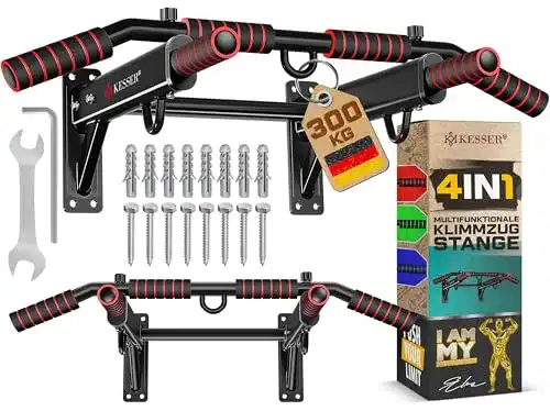 Klimmzugstange KESSER ® 4in1 zur Wandmontage rutschfest