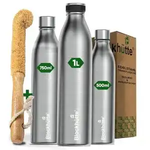Edelstahl Trinkflasche 350ml spülmaschinenfest für Sport und Alltag