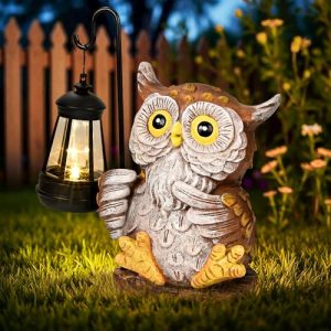 Solar-Laterne GIGALUMI Eulen Figuren als Gartendeko