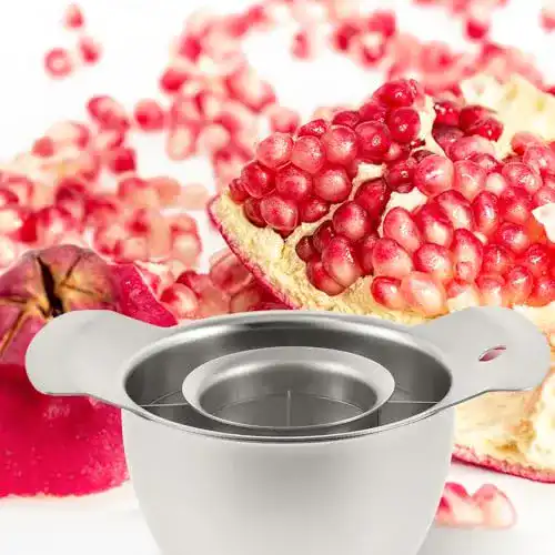 Granatapfel Entkerner Bestonzon aus Edelstahl mit Schüssel