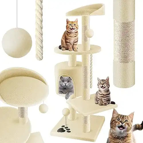 Katzenkratzbaum Kesser – Stabiler Kletterbaum mit Spielmöglichkeiten