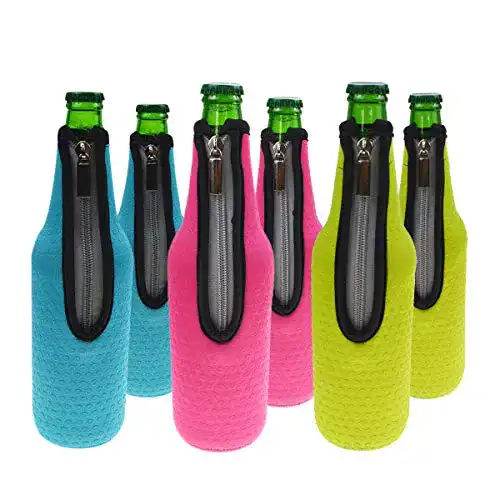 Neopren Flaschenkühler für Bier und Getränke, 6 Stück, 500ml