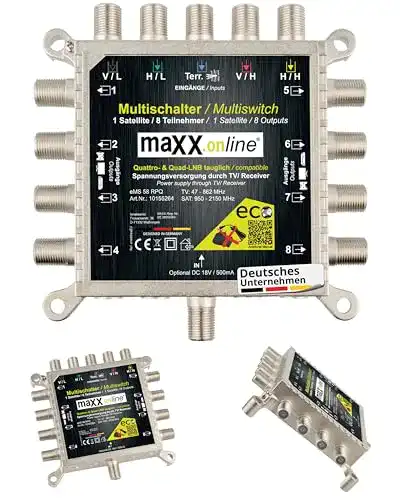 Multischalter maxx.onLine für 8 Teilnehmer und 1 Satellit
