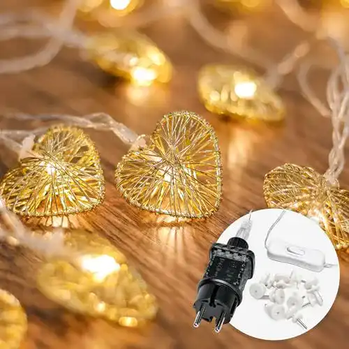 Cobus CozyHome Herz Lichterkette 5m mit 20 warmweißen LEDs