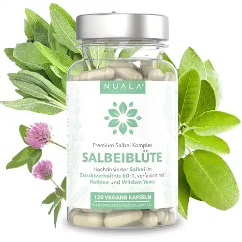Salbei Kapseln von Nuala Naturals mit Salbeiblüte 60:1