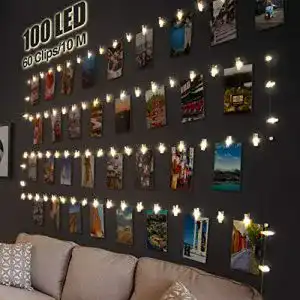 LED Fotolichterkette Litogo mit Clips für stilvolle Raumgestaltung