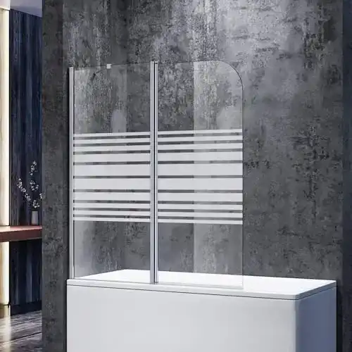 Badewannenaufsatz SONNI Duschwand 120×140 cm für Badezimmer