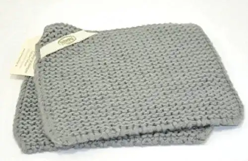 Solwang gestrickte Topflappen in Grau – Medium Stahlgrau