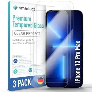 Smartect Panzerglas für iPhone 13 Pro Max und iPhone 14 Plus, 3 Stück, klar