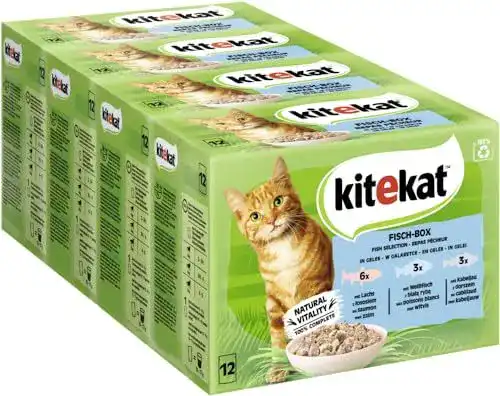 Kitekat Katzenfutter Portionsbeutel Multipack Fisch-Box