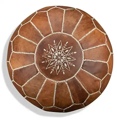 Pouf aus echtem Leder von Poufs&Pillows – Handgefertigt und gefüllt
