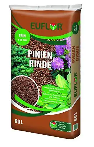 Rindenmulch EUFLOR aus feiner Pinienrinde in Braun
