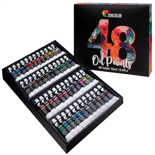 Ölfarben Zenacolor 48 Tuben, 48 x 12 ml, professionelles Set