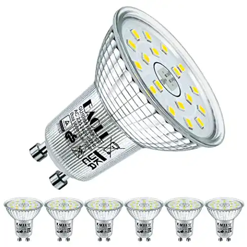 GU10 LED Kaltweiß 6W Leuchtmittel für Halogenersatz 100W 6er-Pack