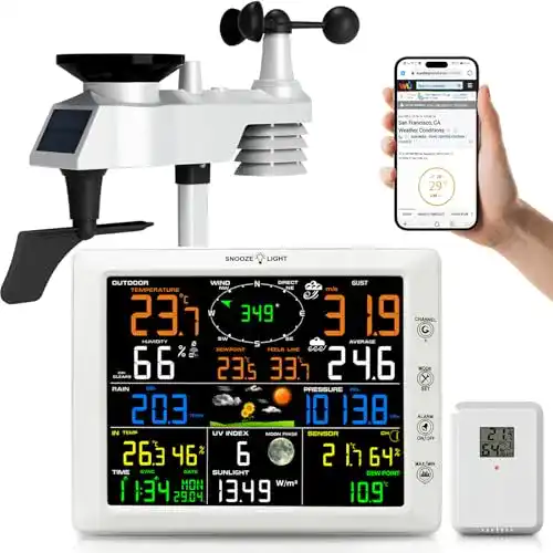 Wetterstation WLAN Urageuxy mit Außensensor und 7-in-1 Funktion