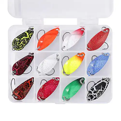 Forellen-Blinker Set ISIYINER mit 12 Forellenködern