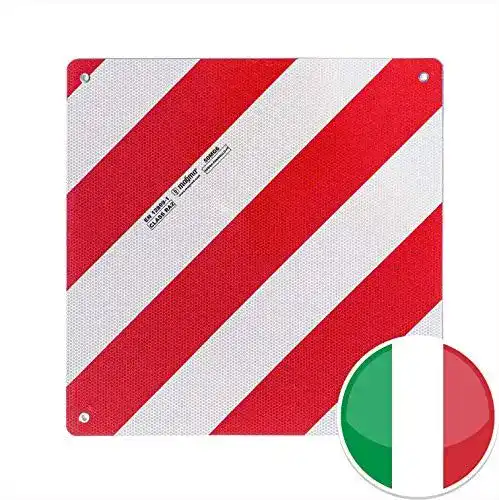 Warntafel Italien Magma für die hintere Fahrzeugseite