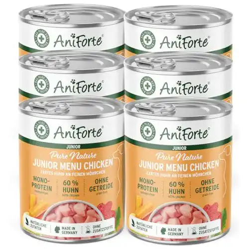 Hunde Nassfutter AniForte Junior Huhn 6 x 400g