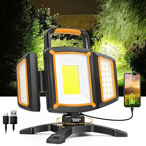 Baustrahler SYLSTAR LED Strahler Akku 30W mit 3000 Lumen und 5 Lichtmodi