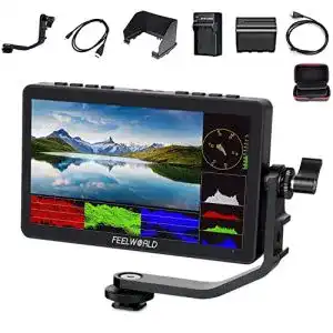 Feelworld F5 Pro V4 Field Monitor mit NP-F970 Akku und Ladegerät