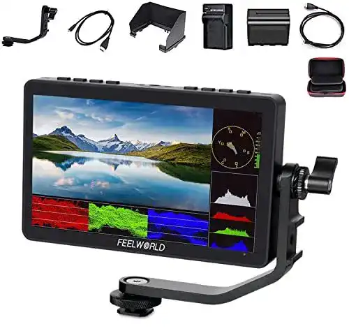 Feelworld F5 Pro V4 Field Monitor mit NP-F970 Akku und Ladegerät