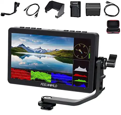 Feelworld F5 Pro V4 Field Monitor mit NP-F970 Akku und Ladegerät