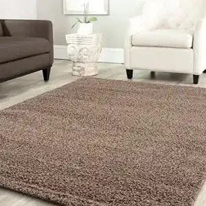 Hochflor-Teppich Shaggy in Nougat, 120×170 cm, modern und pflegeleicht