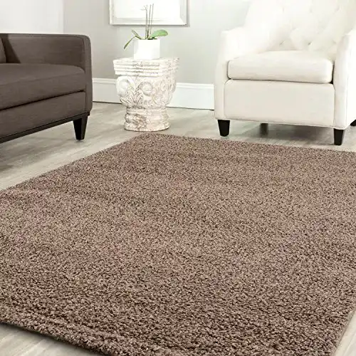 Hochflor-Teppich Shaggy in Nougat, 120×170 cm, modern und pflegeleicht