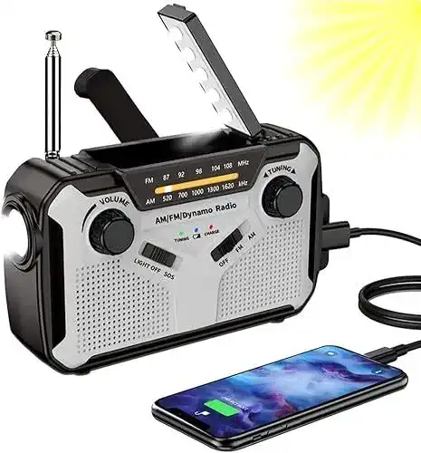 Kurbelradio PAIDASHU Tragbares Solar- und Dynamo-Radio für Outdoor
