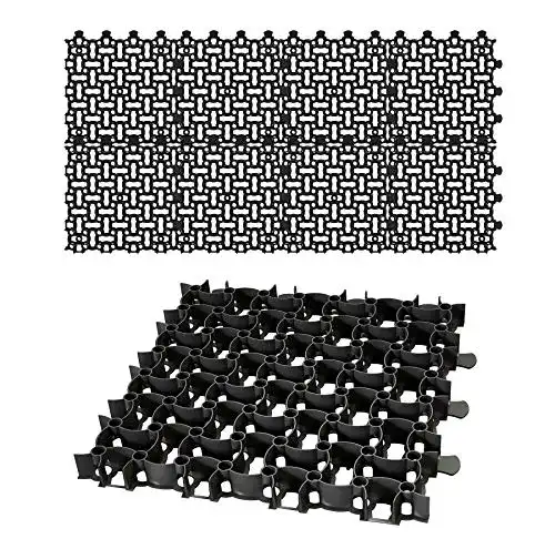 Rasengitter BigDean 8X Paddockplatte Schwarz 50×50 cm für Reitplatz und Garten