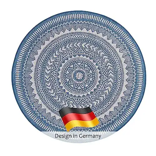 DomDeco Outdoor-Teppich rund 120×120 cm für Innen- und Außenbereich