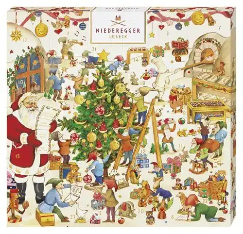Adventskalender mit Schokolade Niederegger Mini Wichtelwerkstatt 168g