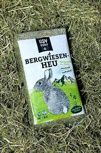 Kaninchenheu Hayrabbit Bergwiesenheu 1kg aus deutschen Regionen