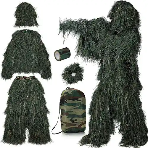 Tarnanzug Pellor 3D Ghillie für Männer im 6-teiligen Set