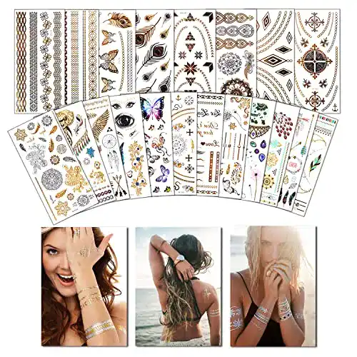 Temporäre Tattoos AniSqui Waterproof, 20 Blatt Tattooaufkleber