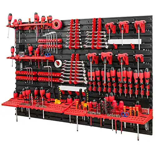 Werkzeugwand Pafen 1152 x 780 mm mit 58 Haltern für Werkzeuge