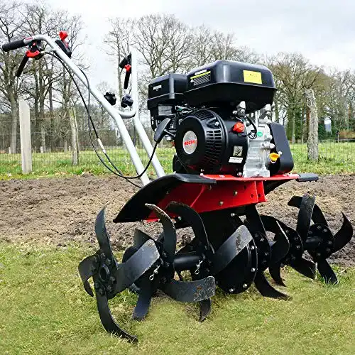 Benzin Gartenfräse Hecht mit 4,5 kW 6,5 PS Motor für die Bodenbearbeitung